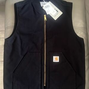 Carhartt Wip Black Vest with Gold Zipper Size Large L